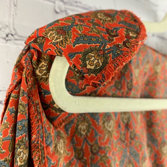 VINTAGE MOMENTUM Blouse 1960’s Red Floral & Geometric Print - Picture 13 of 13